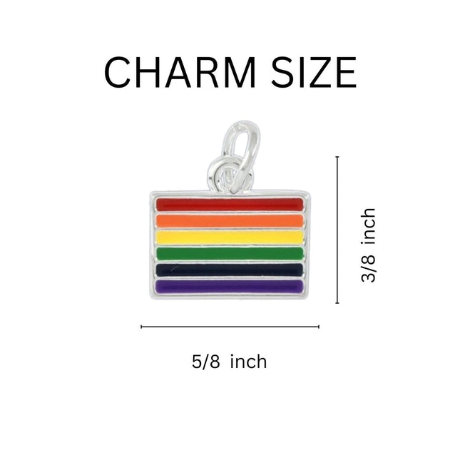 Rainbow LGBTQ Pride Rectangle Charms by Fundraising For A Cause