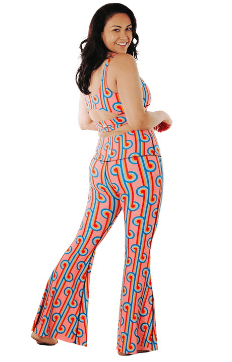 Rainbow Chaser Printed Bell Bottoms by Yoga Democracy