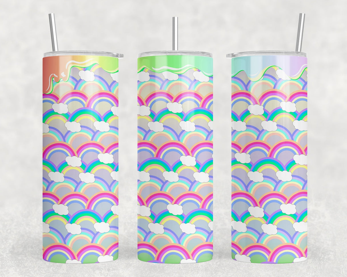 Rainbows - 20 oz Steel Skinny Tumbler - Optional Blue Tooth Speaker - Speaker Color will Vary by Rowdy Ridge Co