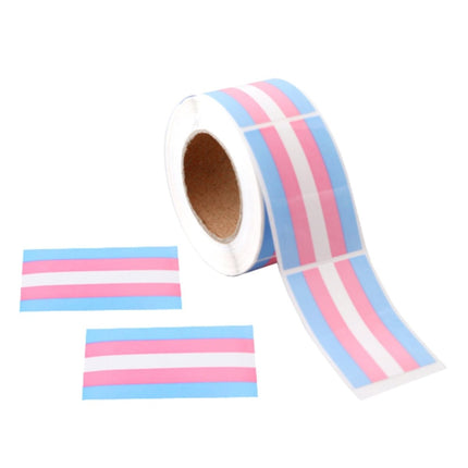 Rectangle Transgender Pride Stickers (250 per Roll) by Fundraising For A Cause