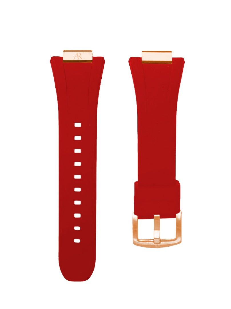 red rubber smartwatch case strap by ASOROCK WATCHES