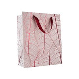 Leaf Design Maroon Gift Bags 12 Pack 12.5"X10.25"X4.75" by Hammont