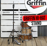 Deluxe Hi-Hat Stand by GRIFFIN - Hi Hat Cymbal Pedal With Drum Key - HiHat Mount Chrome Legs by GeekStands.com