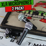 Dynamic Vocal Microphones with Clips (2 Pack) FAT TOAD - Cardioid Handheld, Unidirectional Mic by GeekStands.com