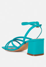 right pose faux leather block heel sandals by London Rag