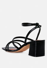 right pose faux leather block heel sandals by London Rag