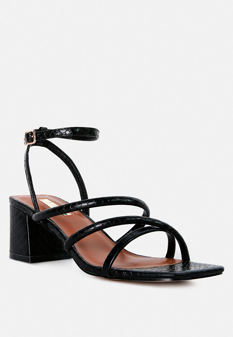 right pose faux leather block heel sandals by London Rag