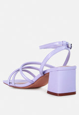 right pose faux leather block heel sandals by London Rag