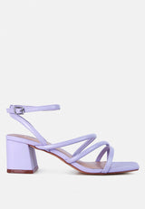 right pose faux leather block heel sandals by London Rag