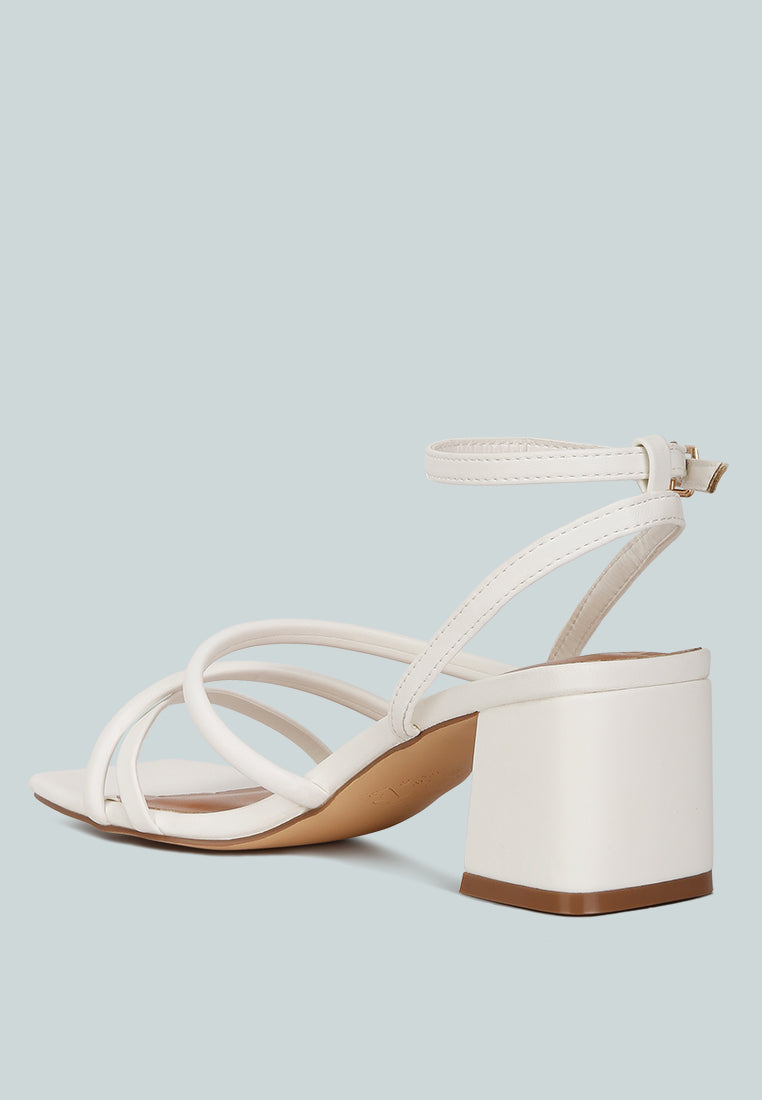 right pose faux leather block heel sandals by London Rag