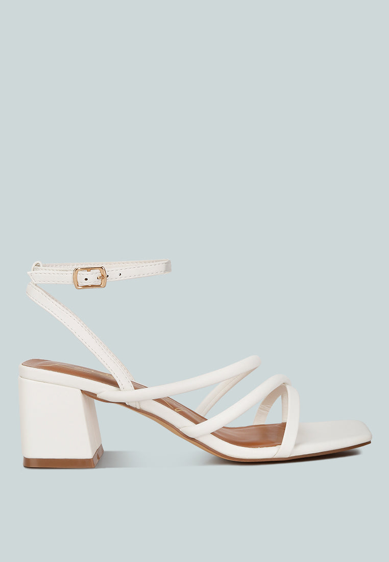 right pose faux leather block heel sandals by London Rag