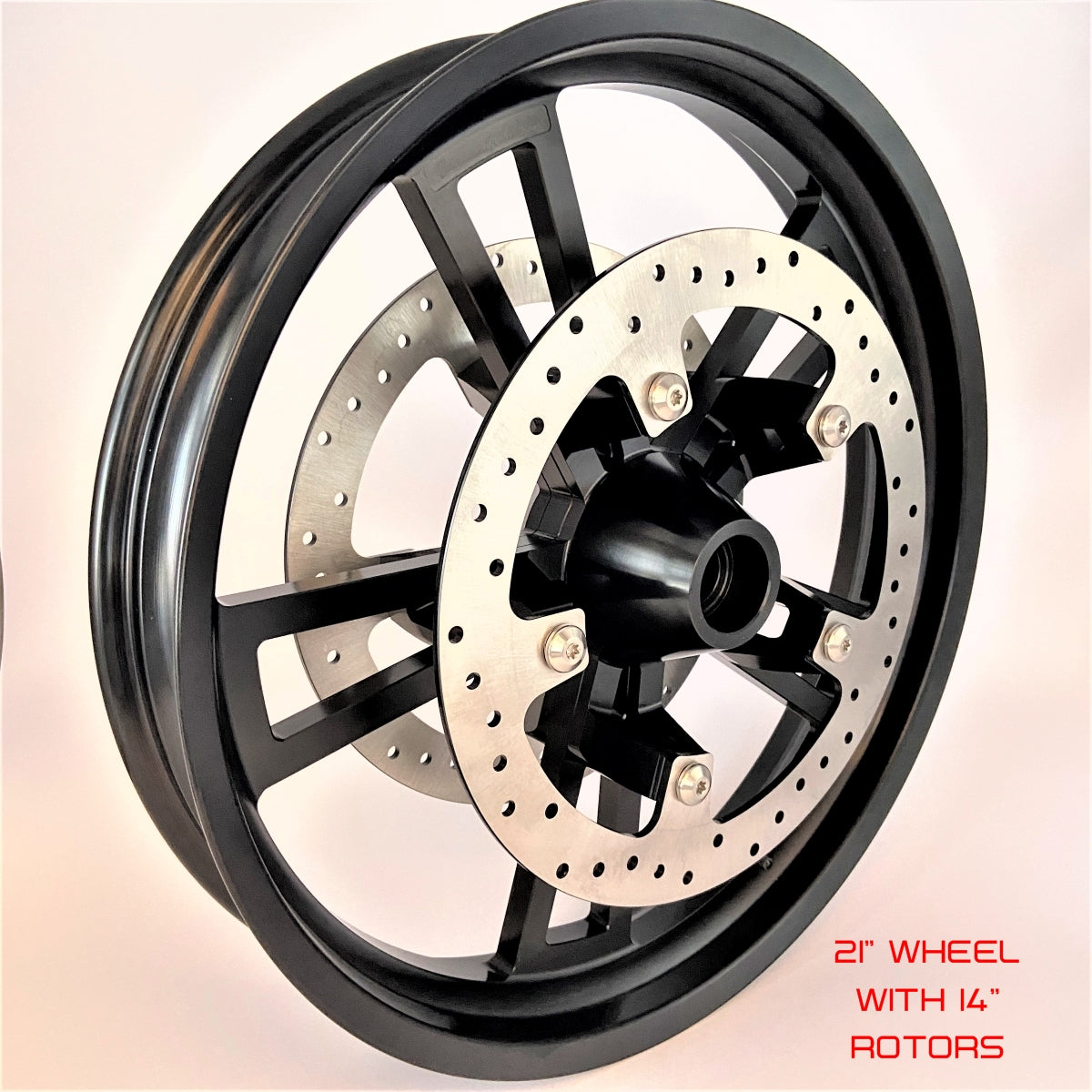 19-inch or 21-inch Front Wheel Enforcer Style with 14-inch Brake Rotor by GeezerEngineering LLC