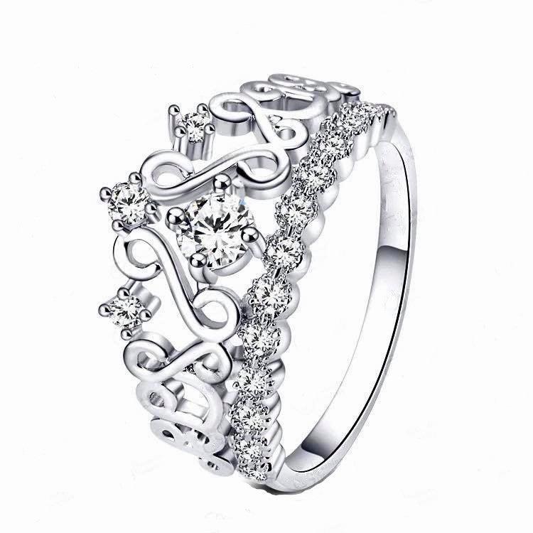 Princess Crown Ring with Cubic Zirconia Stones by Hollywood Sensation®