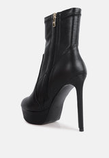 rossetti stretch pu high heel ankle boots by London Rag