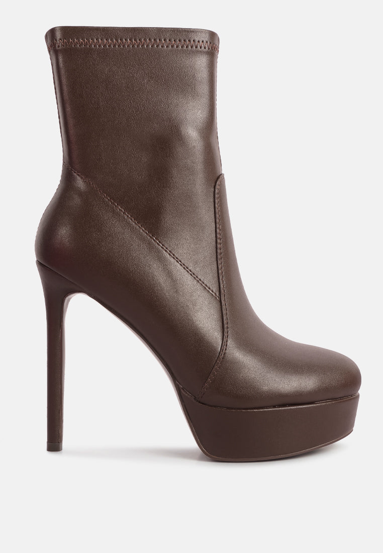 rossetti stretch pu high heel ankle boots by London Rag