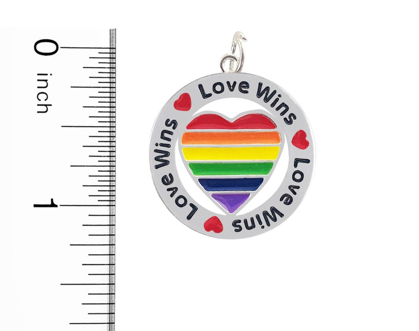 Round Rainbow Heart Love Wins Charms by Fundraising For A Cause