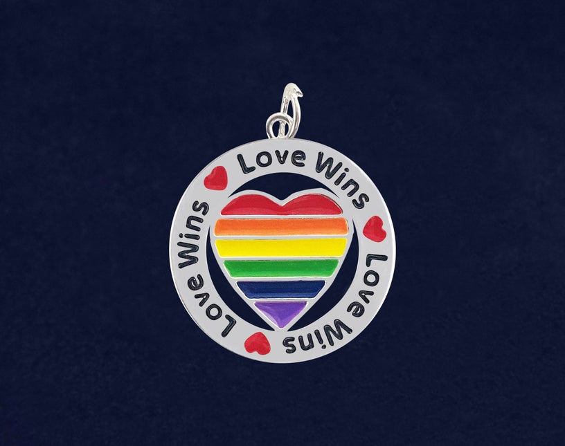 Round Rainbow Heart Love Wins Charms by Fundraising For A Cause