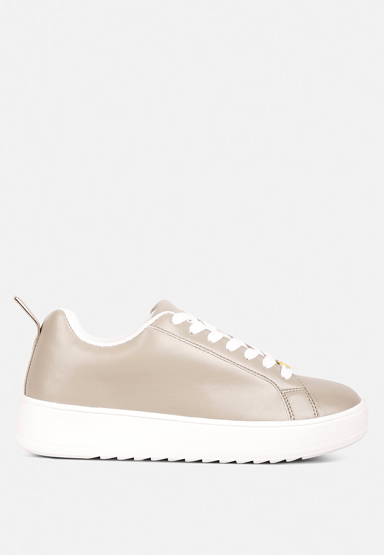 Rouxy Faux Leather Sneakers by London Rag