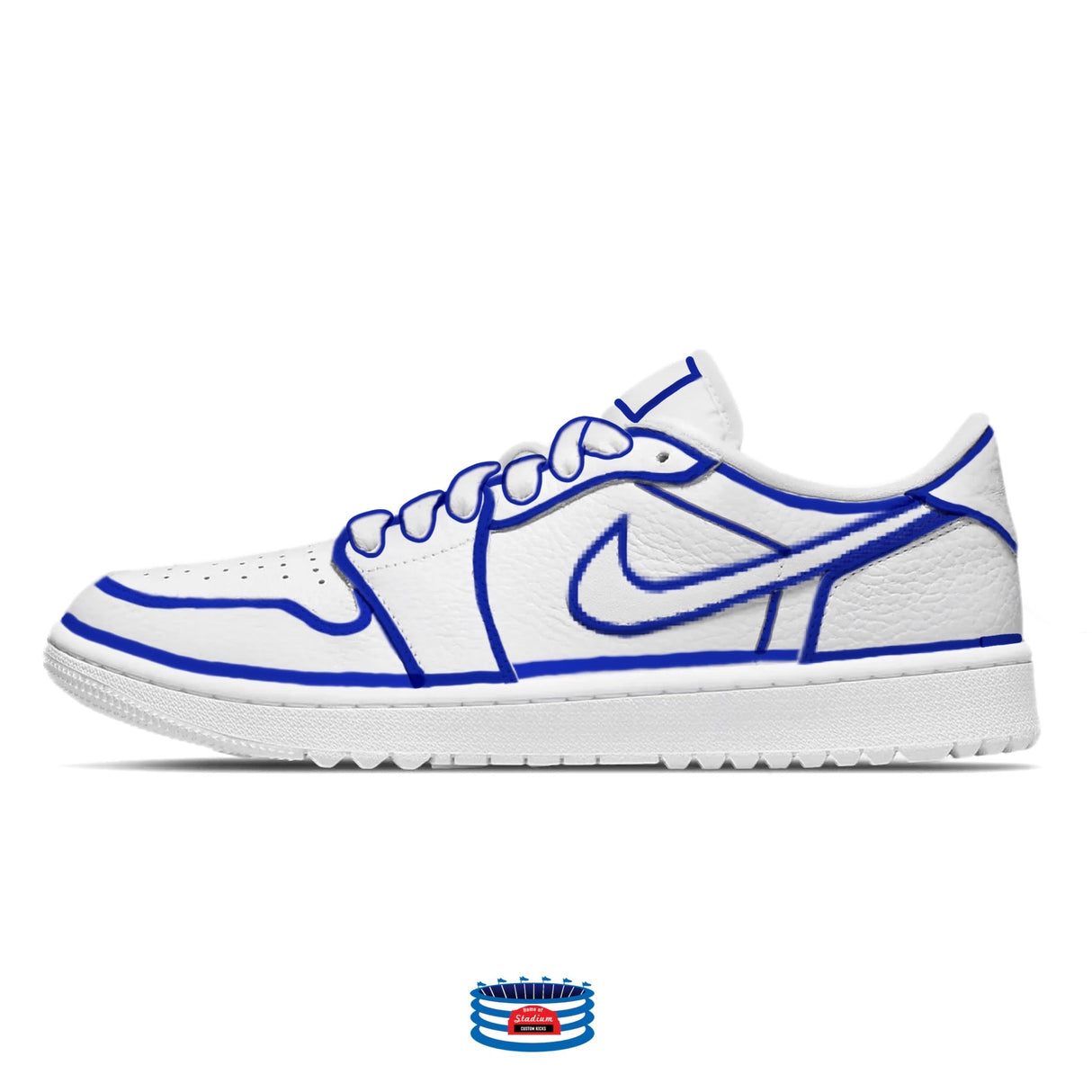 "Royal Blue Lines" Jordan 1 Golf Shoes by Stadium Custom Kicks