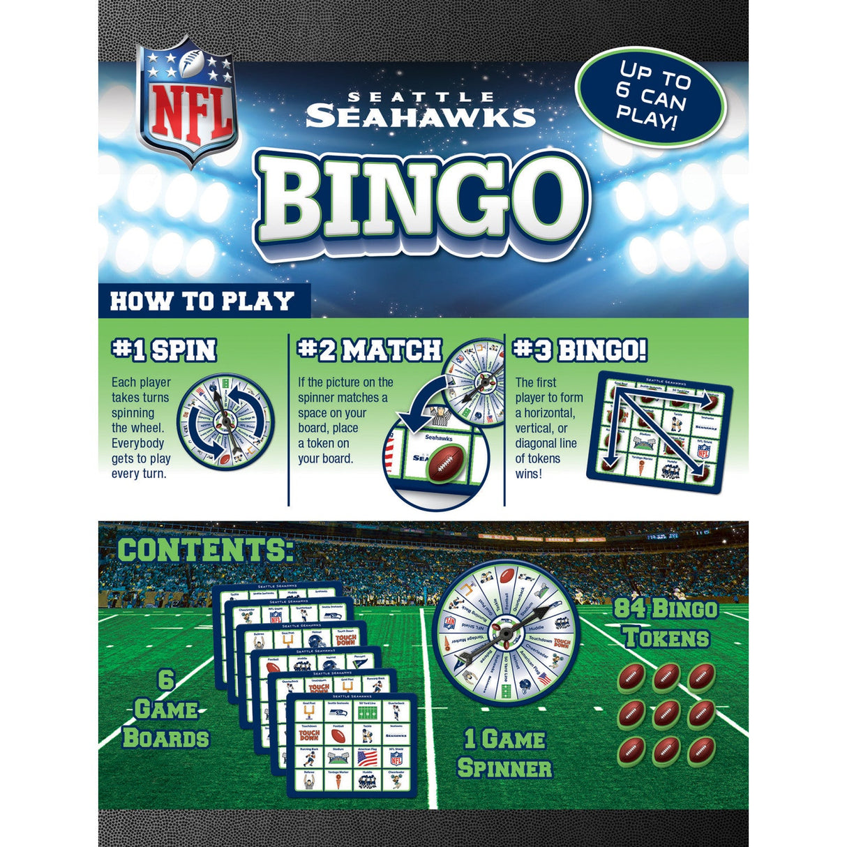 Seattle Seahawks Bingo Game by MasterPieces Puzzle Company INC