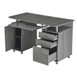 Techni Mobili Complete Workstation Computer Desk with Storage, Grey by Level Up Desks