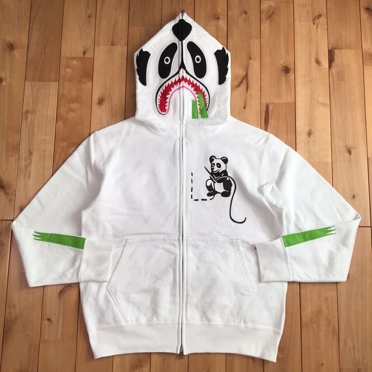 BAPE Panda Full Zip Hoodie White by Phantom Marketplace