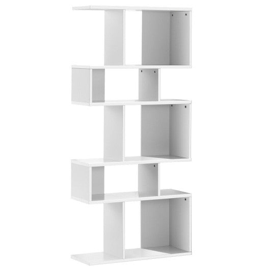 5 Cubes Ladder Shelf Corner Bookshelf Display Rack Bookcase-White