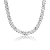 S925 Moissanite Diamond Cuban Link Chain in White Gold - 10mm by Bling Proud | Urban Jewelry Online Store