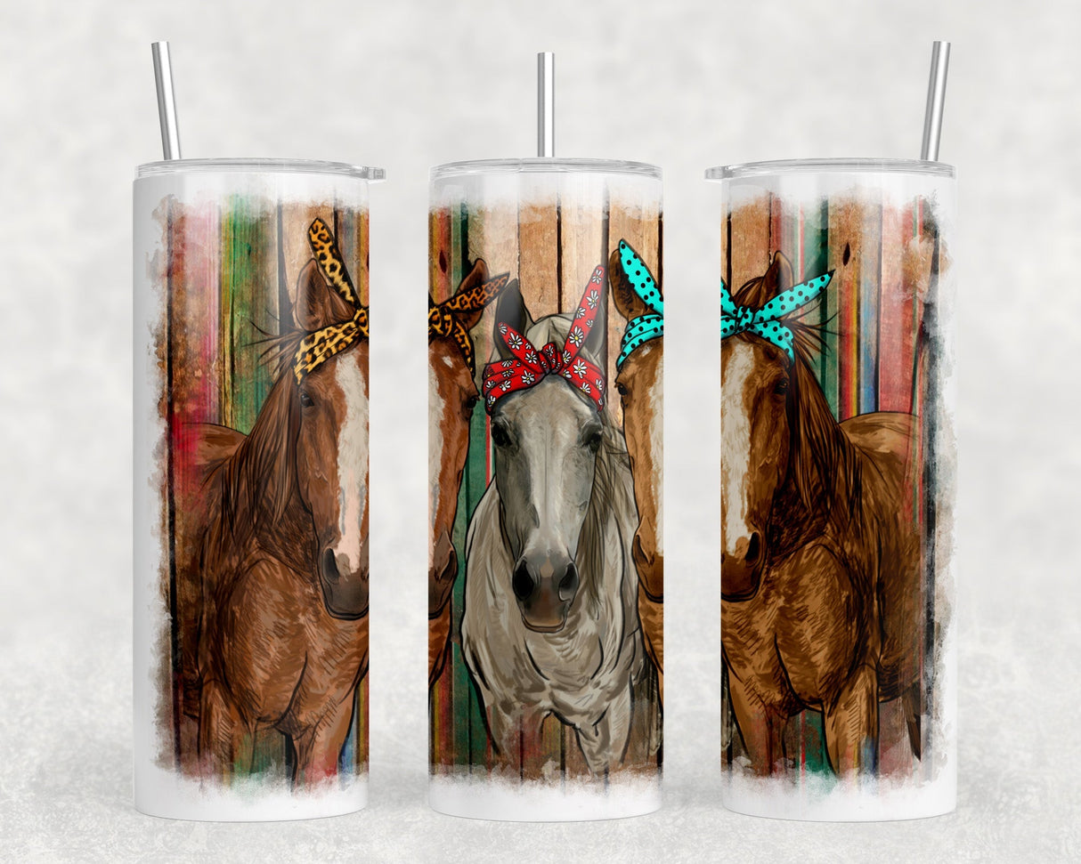 Sassy Horses|Skinny Tumbler|Optional Bluetooth Speaker| Speaker Color Varies by Rowdy Ridge Co