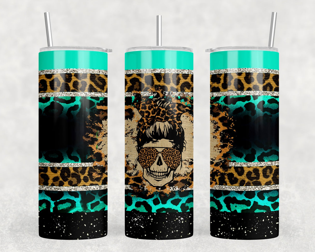 Serape Skull - 20 oz Steel Skinny Tumbler - Optional Blue Tooth Speaker - Speaker Color will Vary by Rowdy Ridge Co