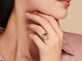 Serpentine Citrine Silver Ring by Little Sky Stone