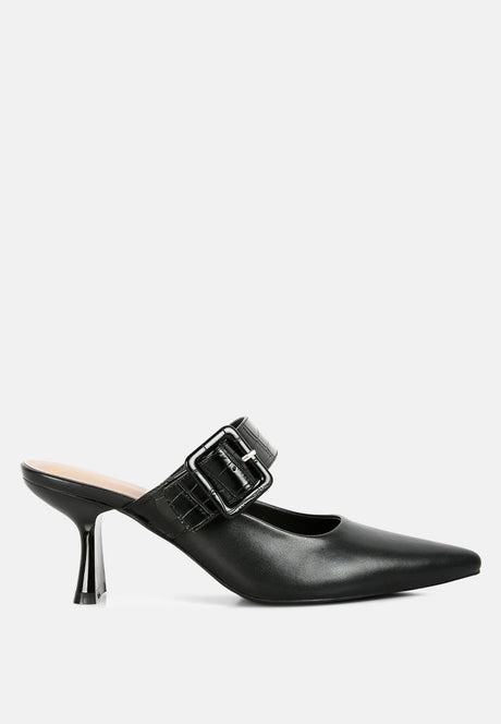 shein star slim block heel mules by London Rag