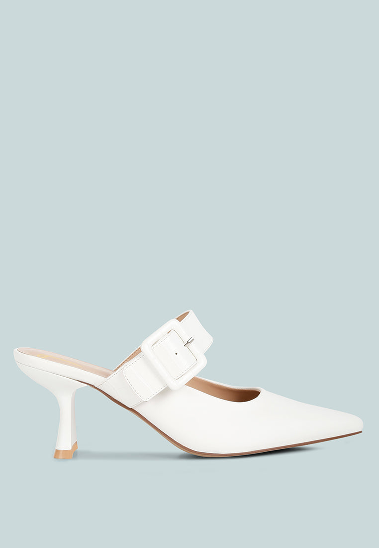 shein star slim block heel mules by London Rag