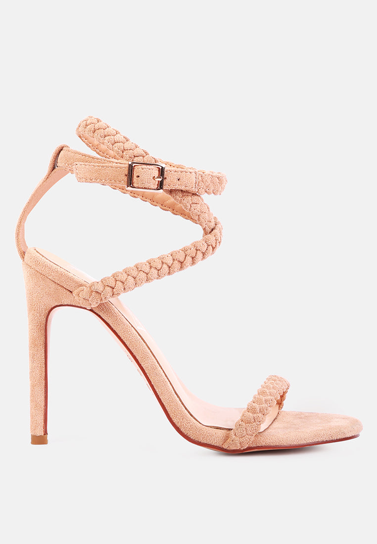 sherri ankle braided strap high heel sandals by London Rag