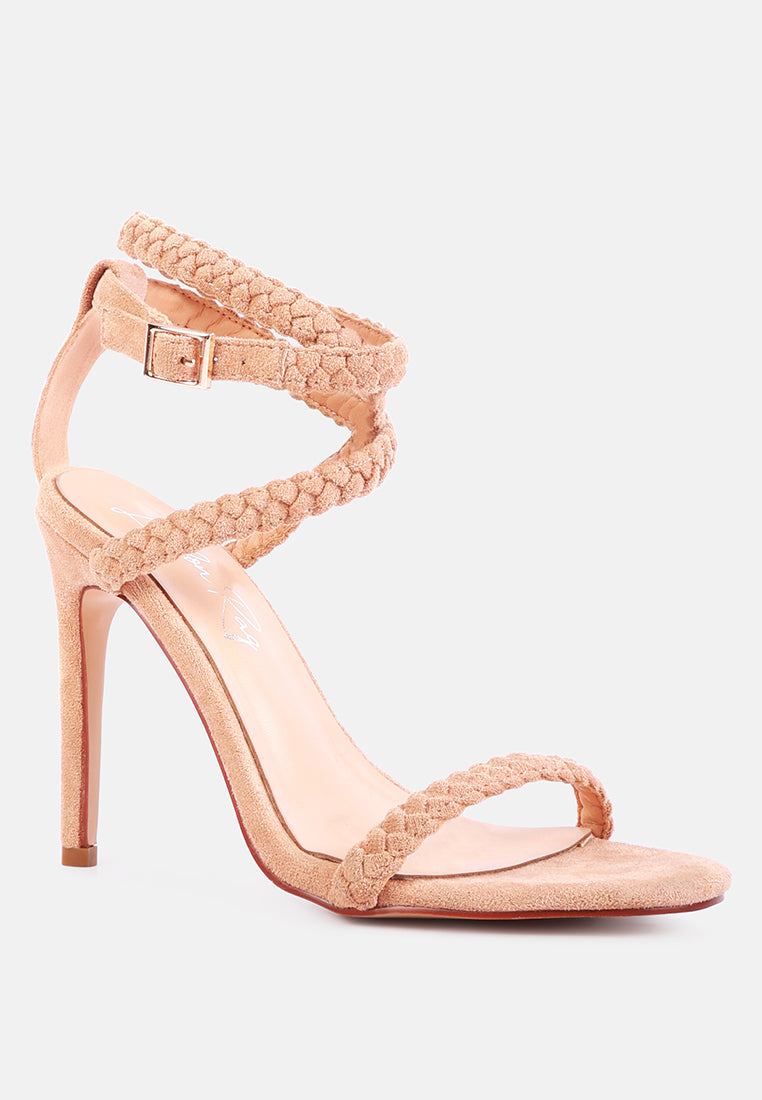 sherri ankle braided strap high heel sandals by London Rag