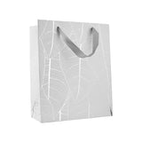 Leaf Design Silver Gift Bags 12 Pack 12.5"X10.25"X4.75" by Hammont