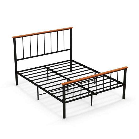 Full/Queen Bed Frame with Headboard and Footboard-Queen Size