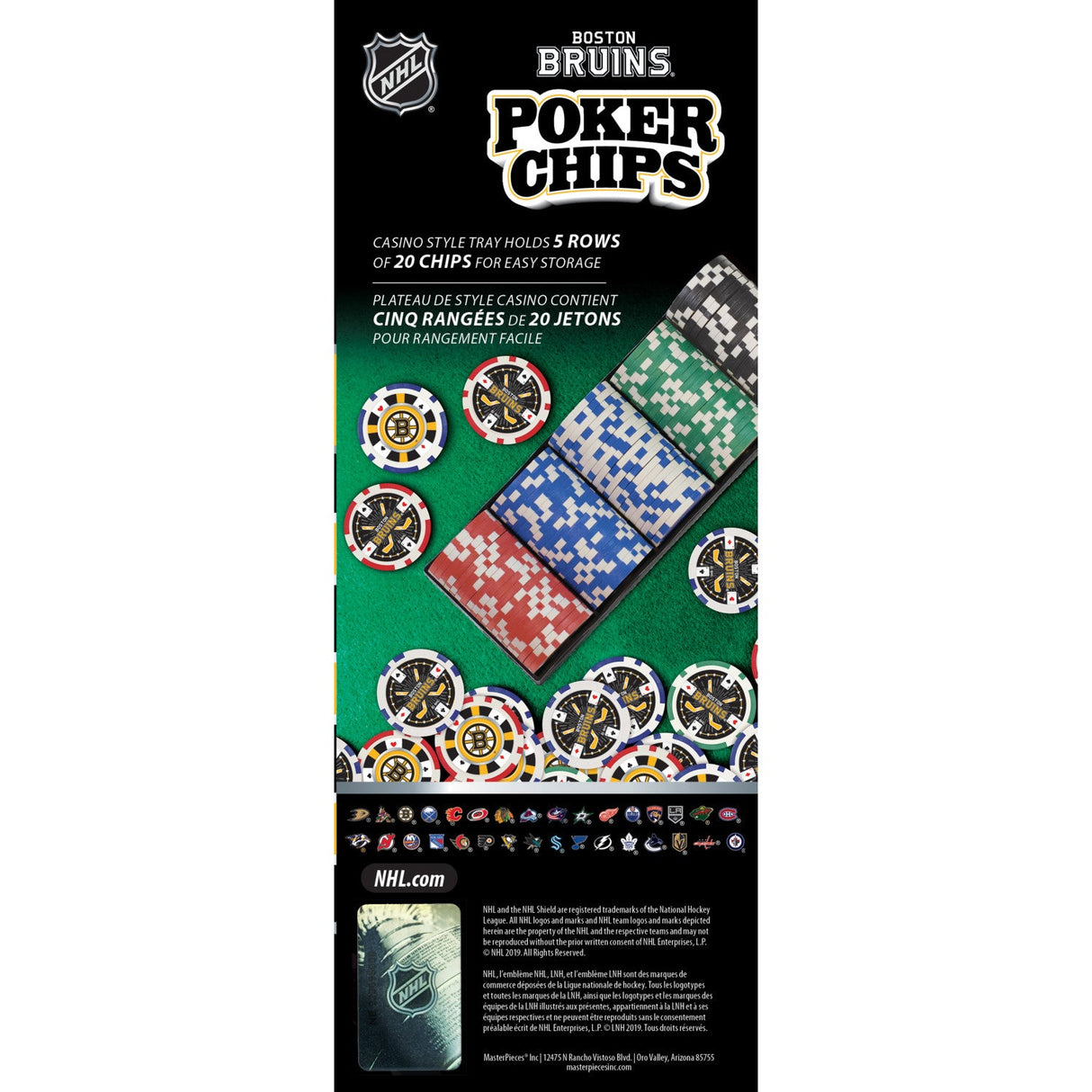 Boston Bruins 100 Piece Poker Chips by MasterPieces Puzzle Company INC