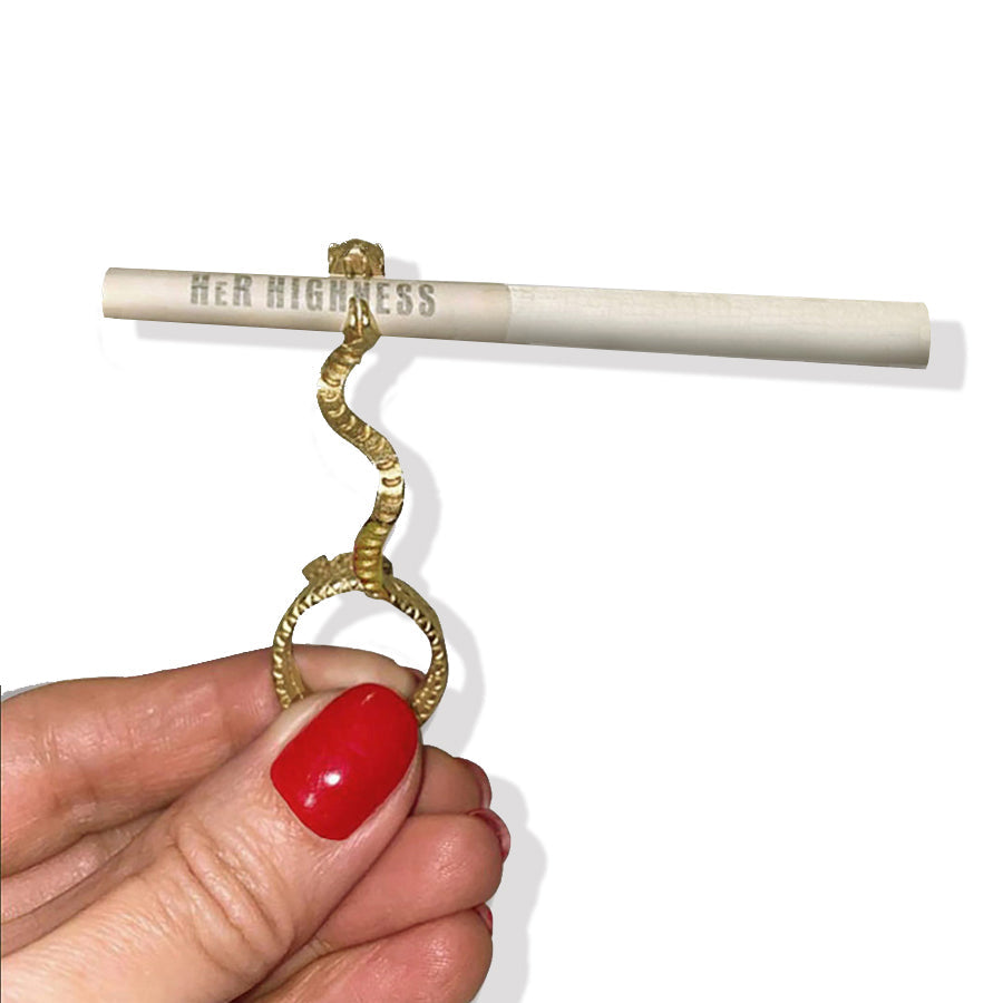 Snake in the Grass Joint Holder Ring by Her Highness