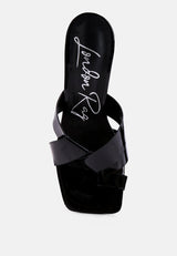 snatched intertwined toe ring heeled sandals by London Rag