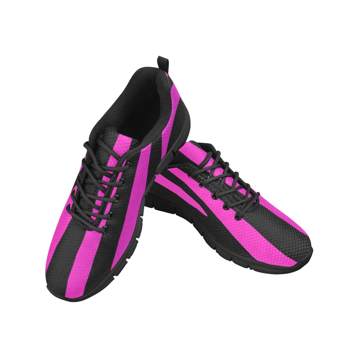 Sneakers for Women, Black and Purple Stripe - Running Shoes by inQue.Style