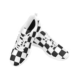 Sneakers for Women, Black and White Plaid Checker Print - Running Shoes by inQue.Style