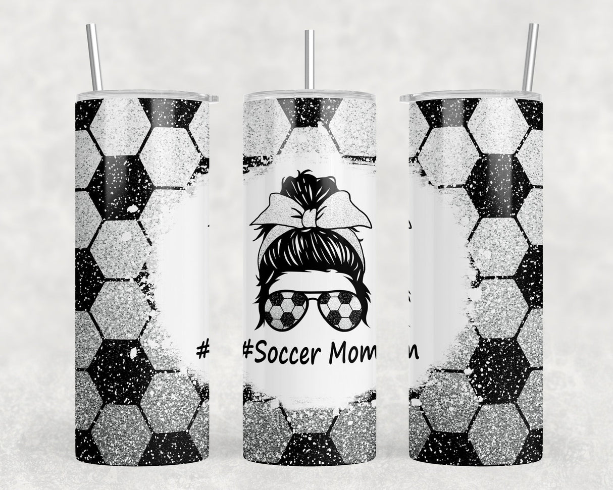 Soccer Mom  - 20 oz Steel Skinny Tumbler - Optional Blue Tooth Speaker - Speaker Color will Vary by Rowdy Ridge Co