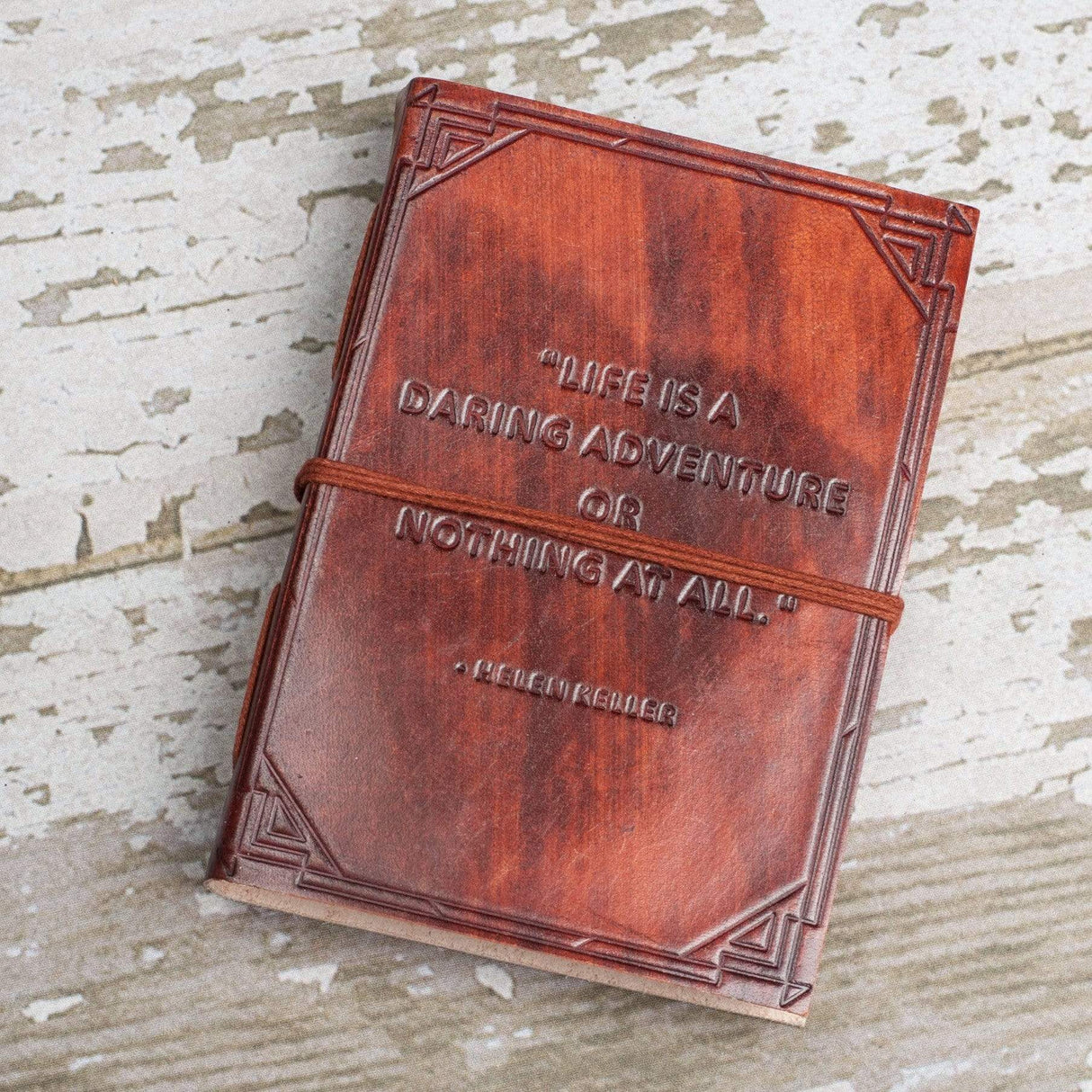 A Daring Adventure Helen Keller Quote Leather Journal - 7x5 by Soothi