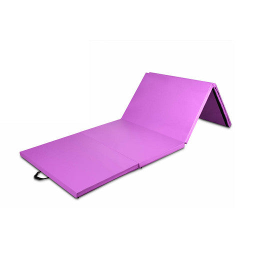 8 x 4 Feet Folding Gymnastics Tumbling Mat-Purple