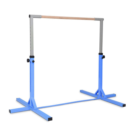 Adjustable Gymnastics Horizontal Bar for Kids-Blue