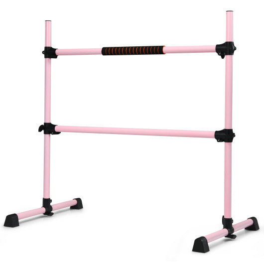 4 Feet Portable Ballet Barre with Adjustable Height-Pink