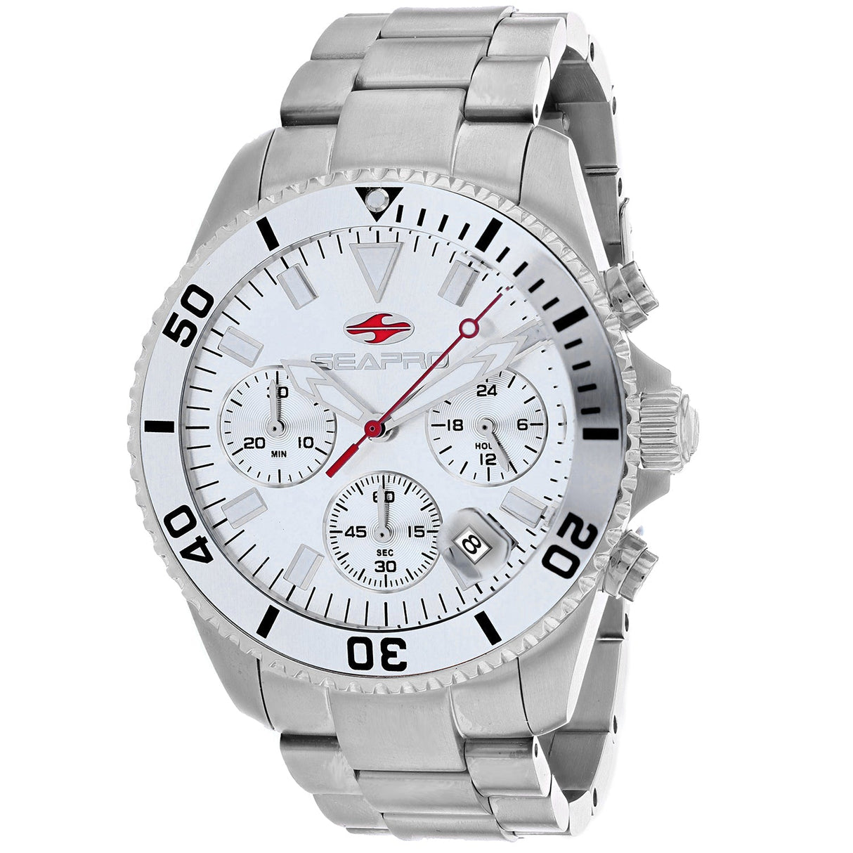 Seapro Men's Scuba 200 Chrono Silver Dial Watch - SP4350 by Balec Group