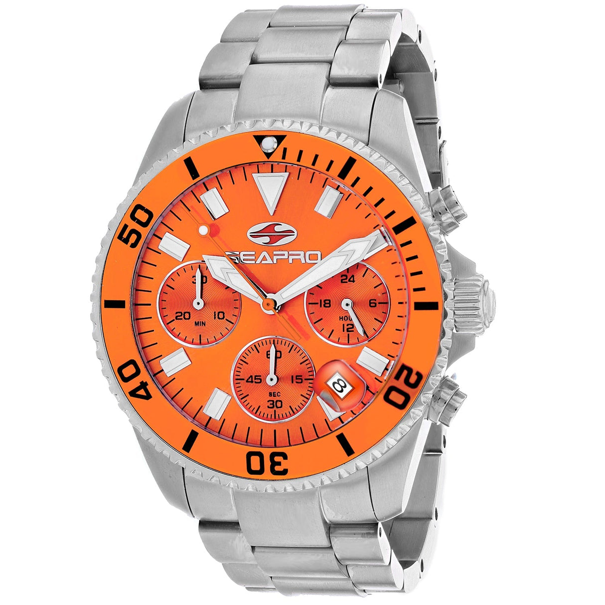 Seapro Men's Scuba 200 Chrono Orange Dial Watch - SP4355 by Balec Group