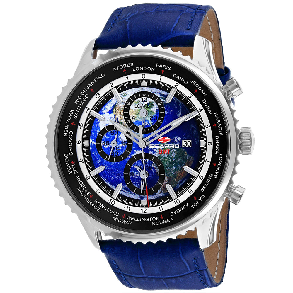 Seapro Men's Meridian World Timer GMT Blue Dial Watch - SP7132 by Balec Group